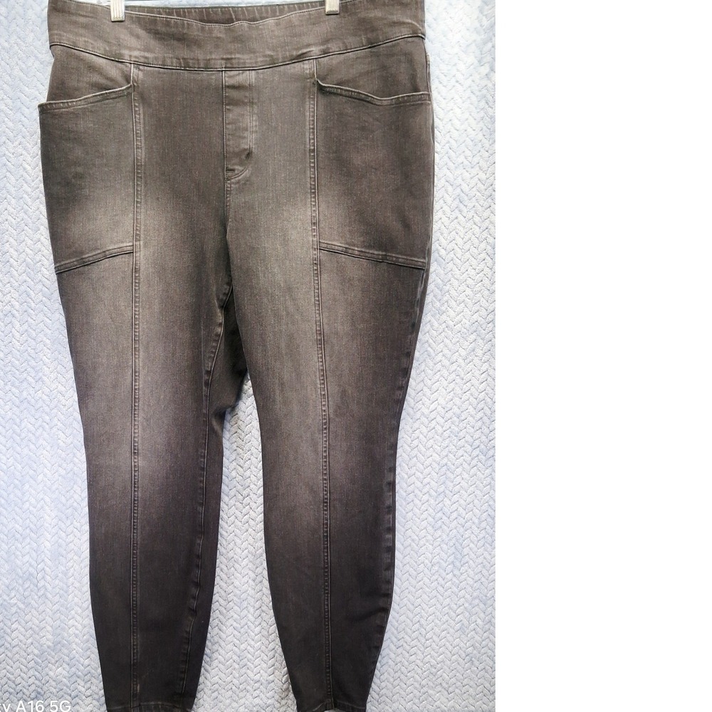 Duluth Trading Co Womens 18W Regular Black Seamed Pull On Skinny Jeans 55838